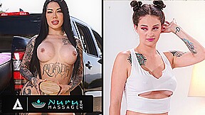 NURU MASSAGE – Hot TATTOOED BABES Battle COMPILATION Between Lacey Jayne And Maddy May